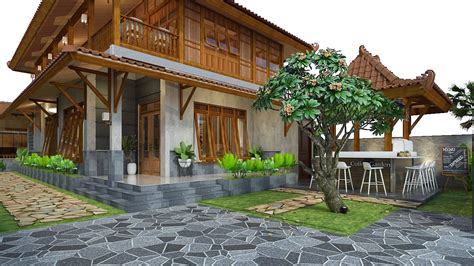 Contoh Desain Rumah Kayu Minimalis Dua Lantai Dengan Batu Thegorbalsla